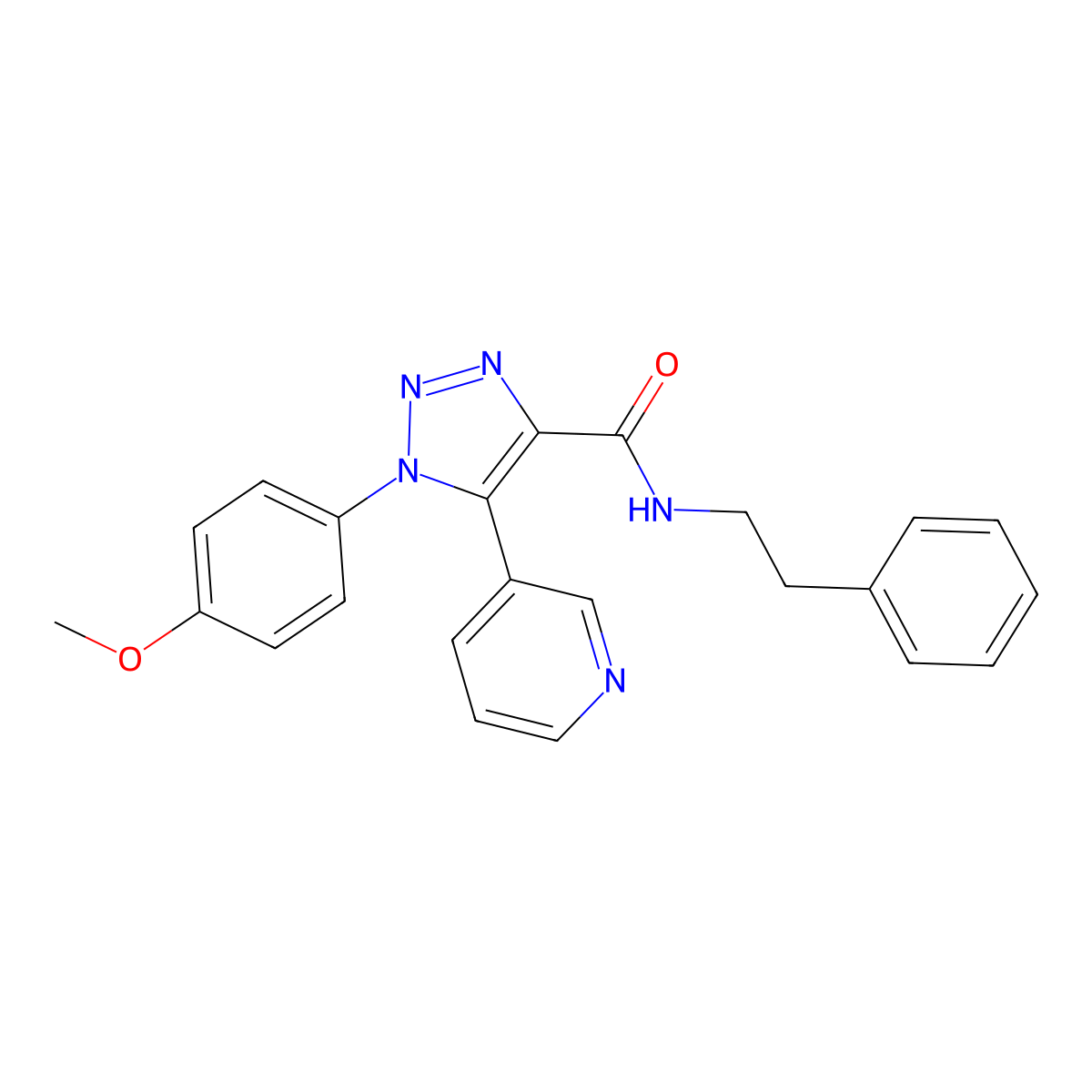 1-(4-methoxyphenyl)-N-phenethyl-5-(pyridin-3-yl)-1H-1,2,3-triazole-4-carboxamide molecular structure, CAS 1251581-17-5