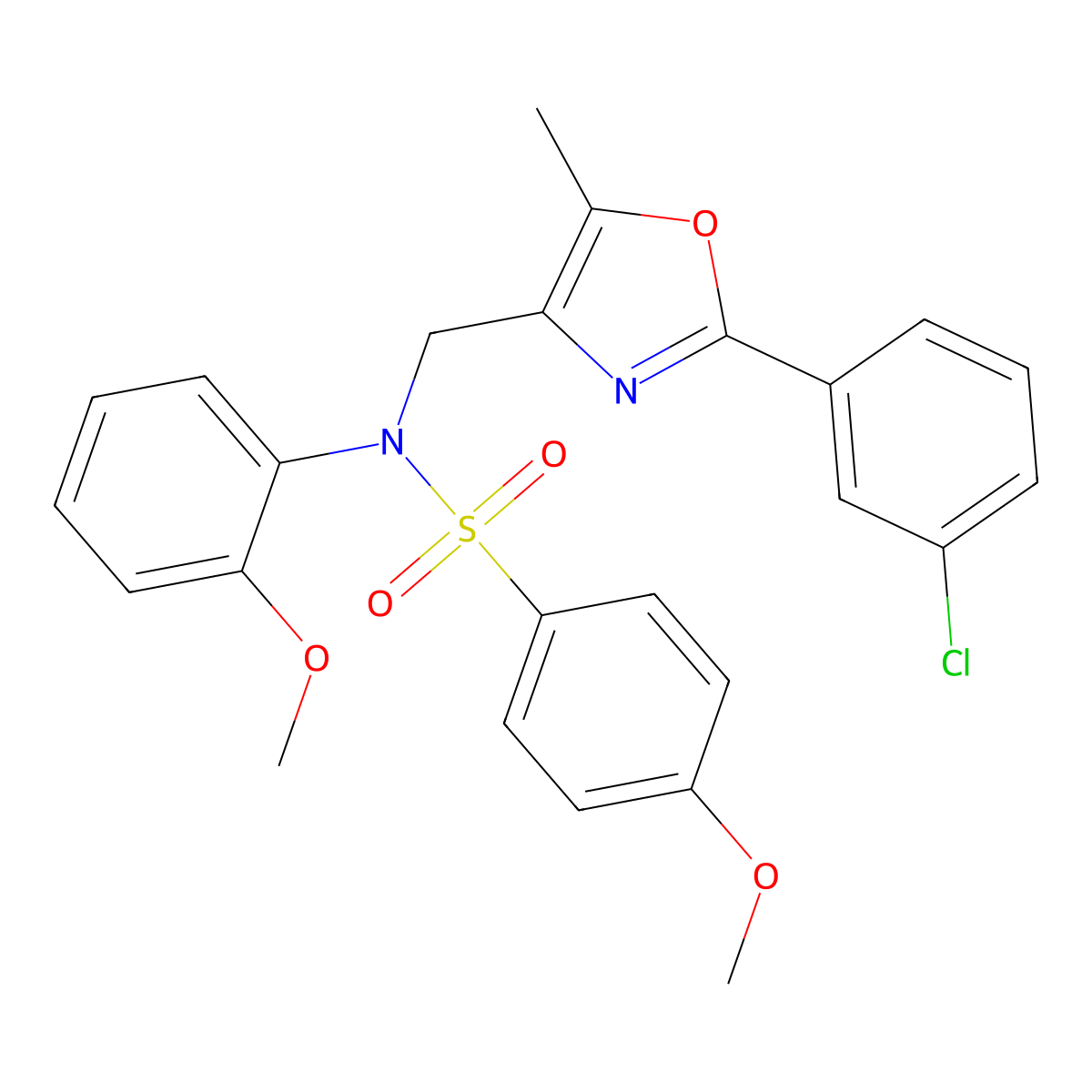 N-((2-(3-chlorophenyl)-5-methyloxazol-4-yl)methyl)-4-methoxy-N-(2-methoxyphenyl)benzenesulfonamide molecular structure, CAS 1251581-74-4