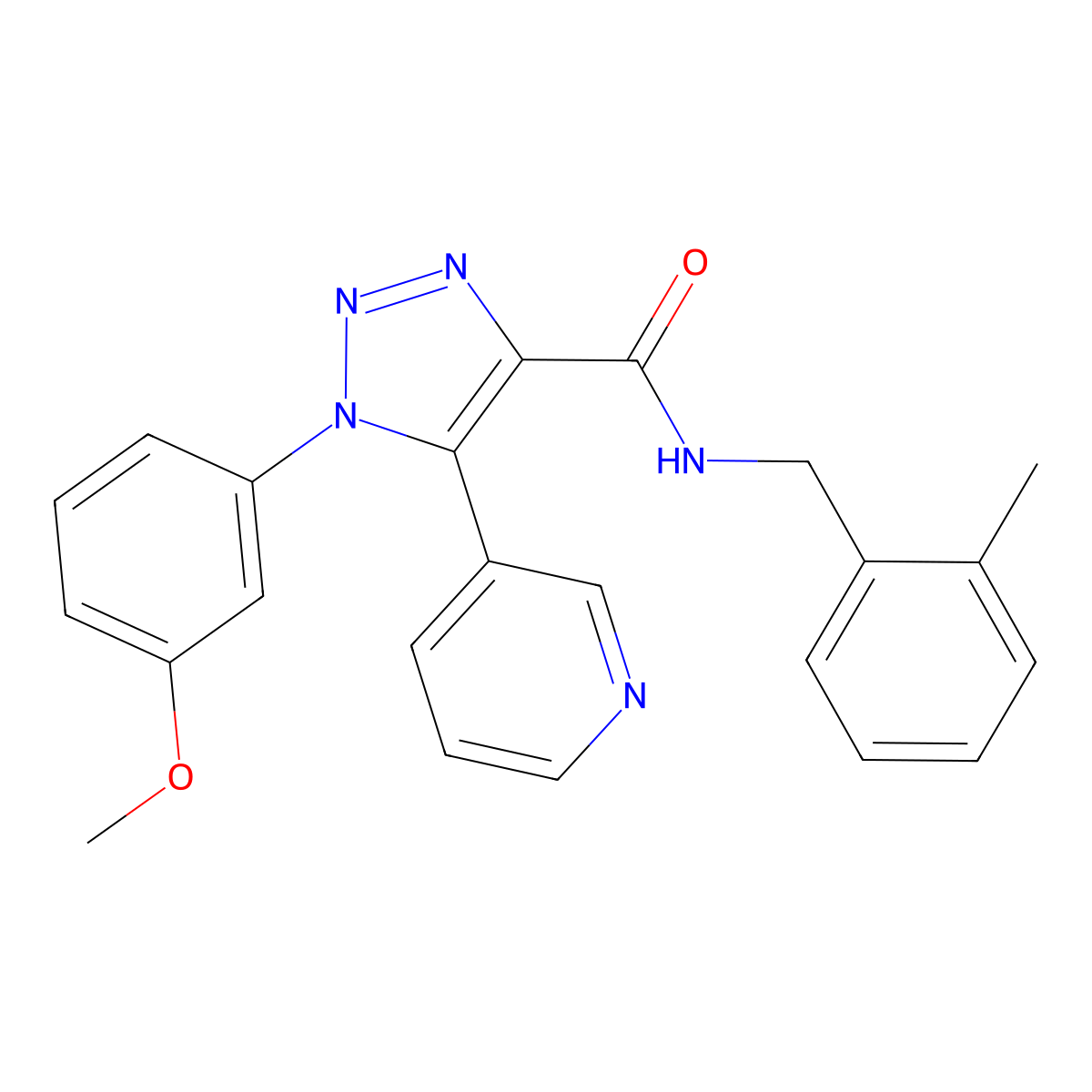 1-(3-methoxyphenyl)-N-[(2-methylphenyl)methyl]-5-(pyridin-3-yl)-1H-1,2,3-triazole-4-carboxamide molecular structure, CAS 1251581-78-8