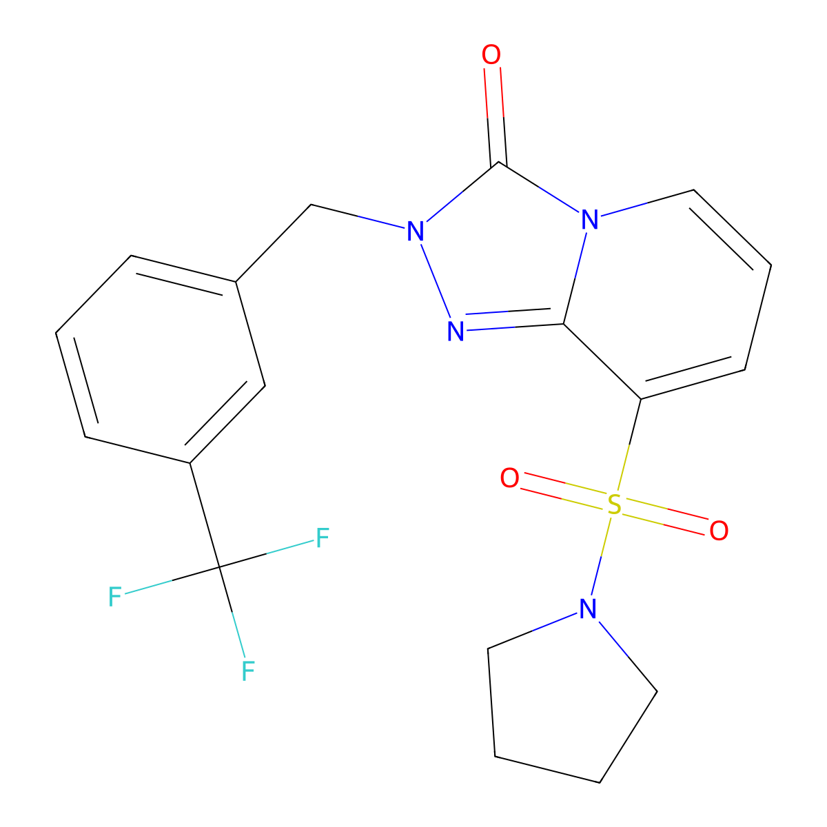 8-(pyrrolidin-1-ylsulfonyl)-2-(3-(trifluoromethyl)benzyl)-[1,2,4]triazolo[4,3-a]pyridin-3(2H)-one molecular structure, CAS 1251581-82-4