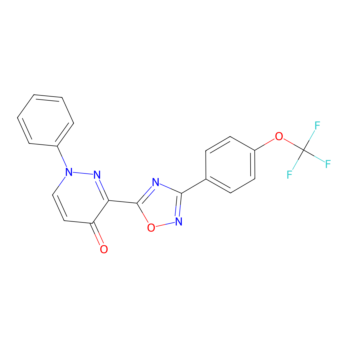 1-phenyl-3-(3-(4-(trifluoromethoxy)phenyl)-1,2,4-oxadiazol-5-yl)pyridazin-4(1H)-one molecular structure, CAS 1251581-88-0