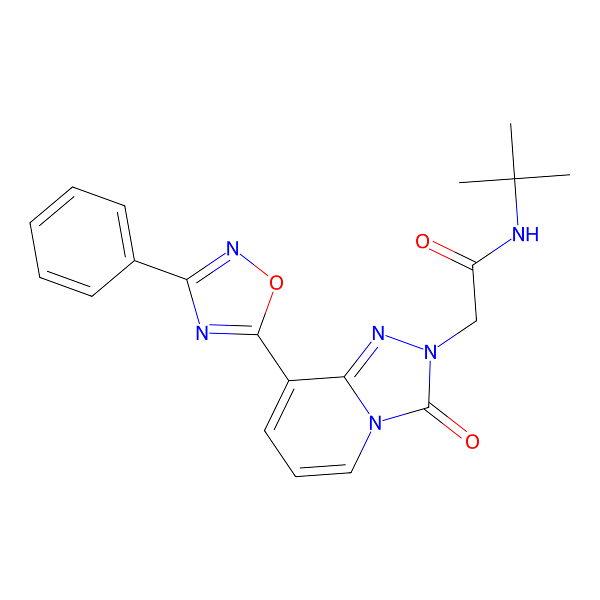 N-(tert-butyl)-2-(3-oxo-8-(3-phenyl-1,2,4-oxadiazol-5-yl)-[1,2,4]triazolo[4,3-a]pyridin-2(3H)-yl)acetamide molecular structure, CAS 1251581-92-6