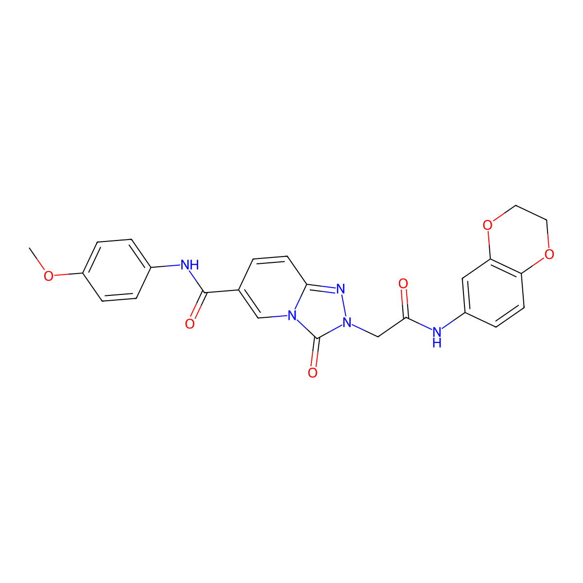 2-{[(2,3-dihydro-1,4-benzodioxin-6-yl)carbamoyl]methyl}-N-(4-methoxyphenyl)-3-oxo-2H,3H-[1,2,4]triazolo[4,3-a]pyridine-6-carboxamide molecular structure, CAS 1251582-00-9
