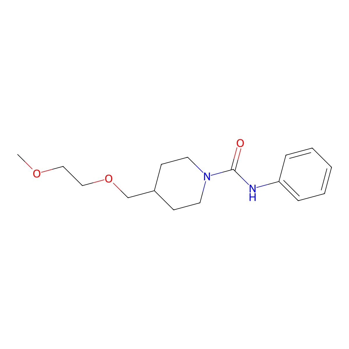 4-((2-methoxyethoxy)methyl)-N-phenylpiperidine-1-carboxamide molecular structure, CAS 1251582-02-1