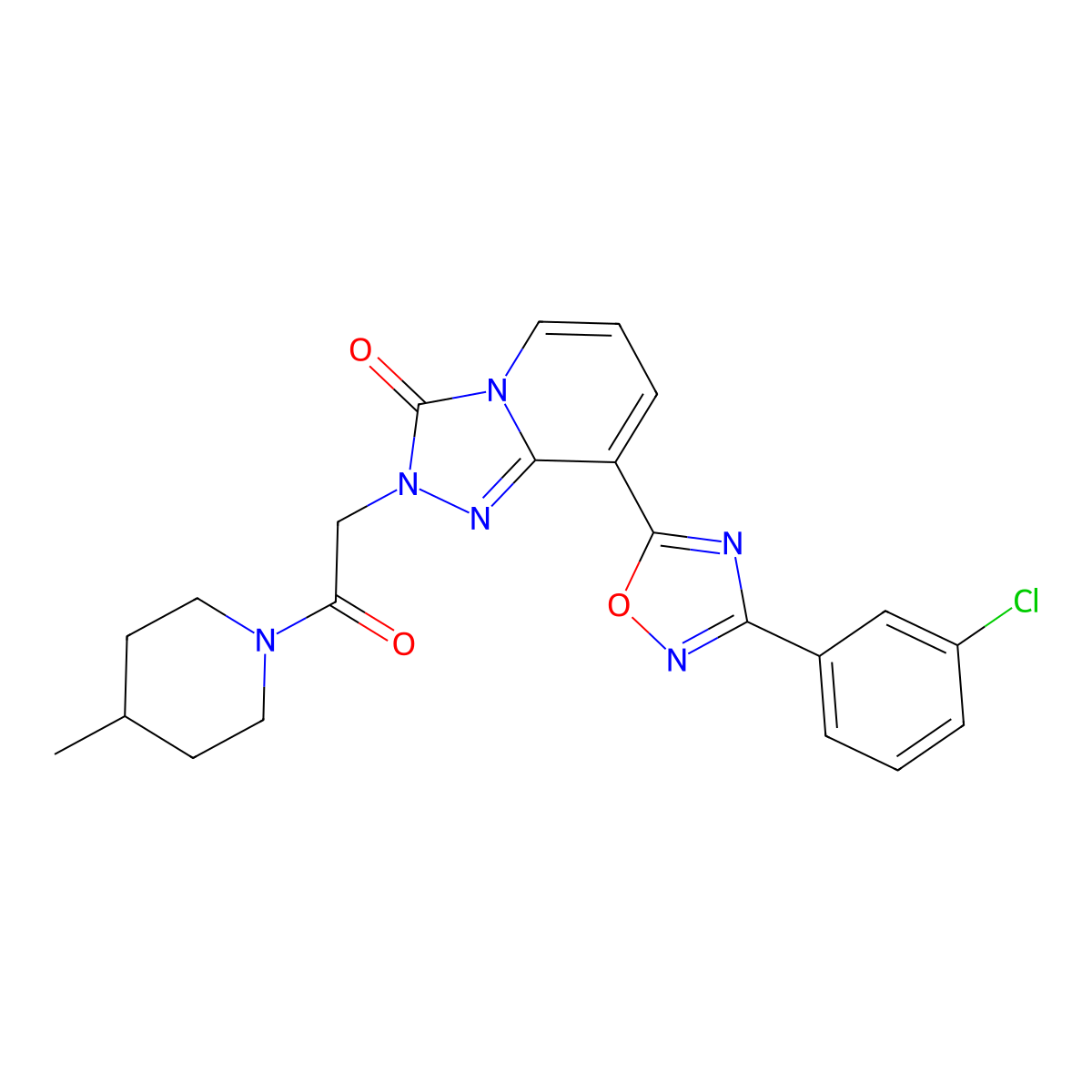 8-[3-(3-chlorophenyl)-1,2,4-oxadiazol-5-yl]-2-[2-(4-methylpiperidin-1-yl)-2-oxoethyl]-2H,3H-[1,2,4]triazolo[4,3-a]pyridin-3-one molecular structure, CAS 1251582-09-8