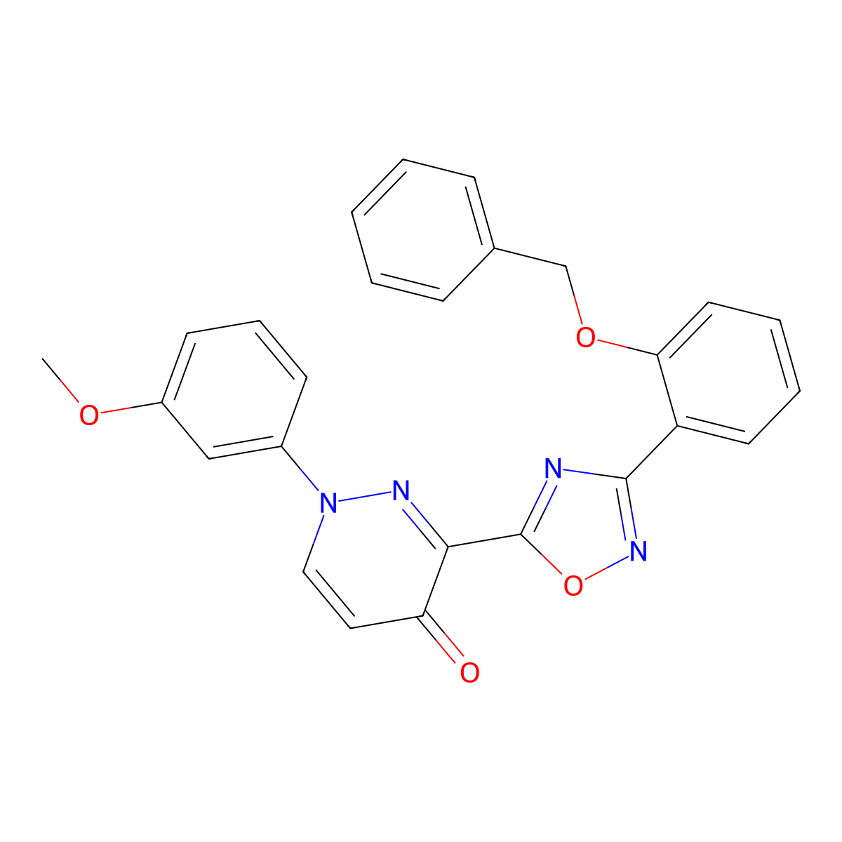 3-{3-[2-(Benzyloxy)phenyl]-1,2,4-oxadiazol-5-yl}-1-(3-methoxyphenyl)-1,4-dihydropyridazin-4-one molecular structure, CAS 1251582-13-4