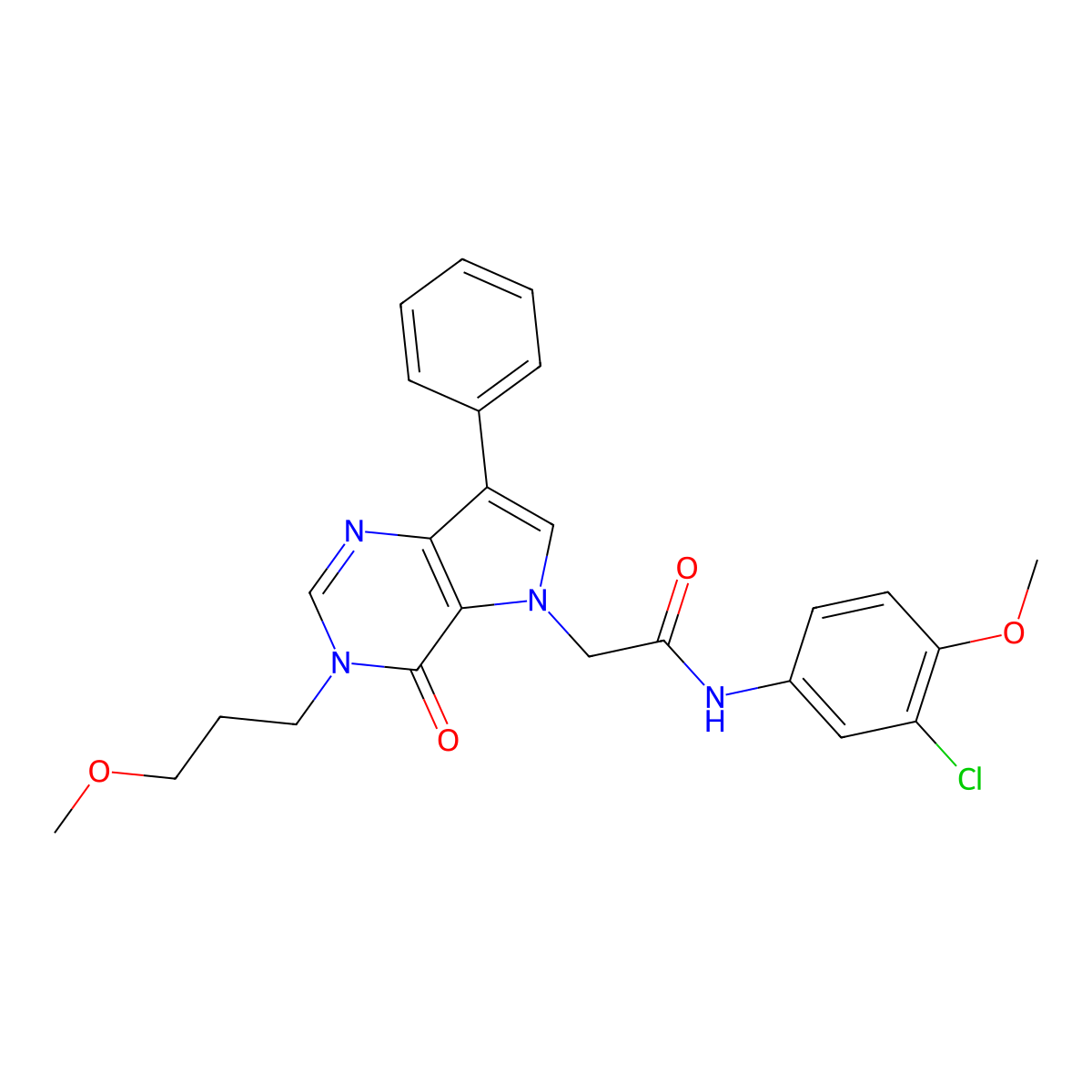 N-(3-chloro-4-methoxyphenyl)-2-[3-(3-methoxypropyl)-4-oxo-7-phenyl-3,4-dihydro-5H-pyrrolo[3,2-d]pyrimidin-5-yl]acetamide molecular structure, CAS 1251582-16-7