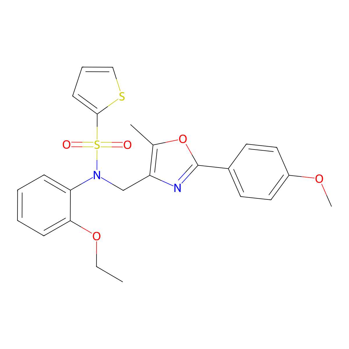 N-(2-ethoxyphenyl)-N-{[2-(4-methoxyphenyl)-5-methyl-1,3-oxazol-4-yl]methyl}thiophene-2-sulfonamide molecular structure, CAS 1251582-58-7