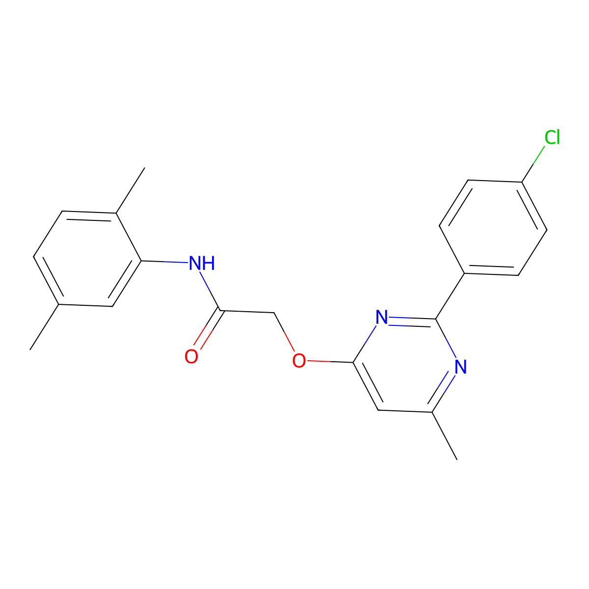 2-{[2-(4-chlorophenyl)-6-methylpyrimidin-4-yl]oxy}-N-(2,5-dimethylphenyl)acetamide molecular structure, CAS 1251582-80-5