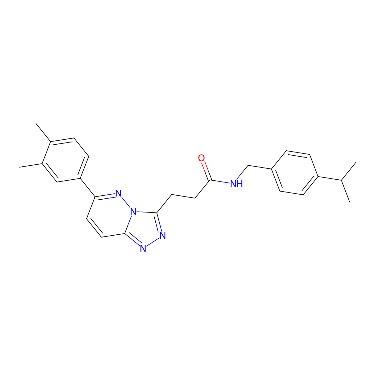 3-[6-(3,4-dimethylphenyl)-[1,2,4]triazolo[4,3-b]pyridazin-3-yl]-N-{[4-(propan-2-yl)phenyl]methyl}propanamide molecular structure, CAS 1251582-83-8