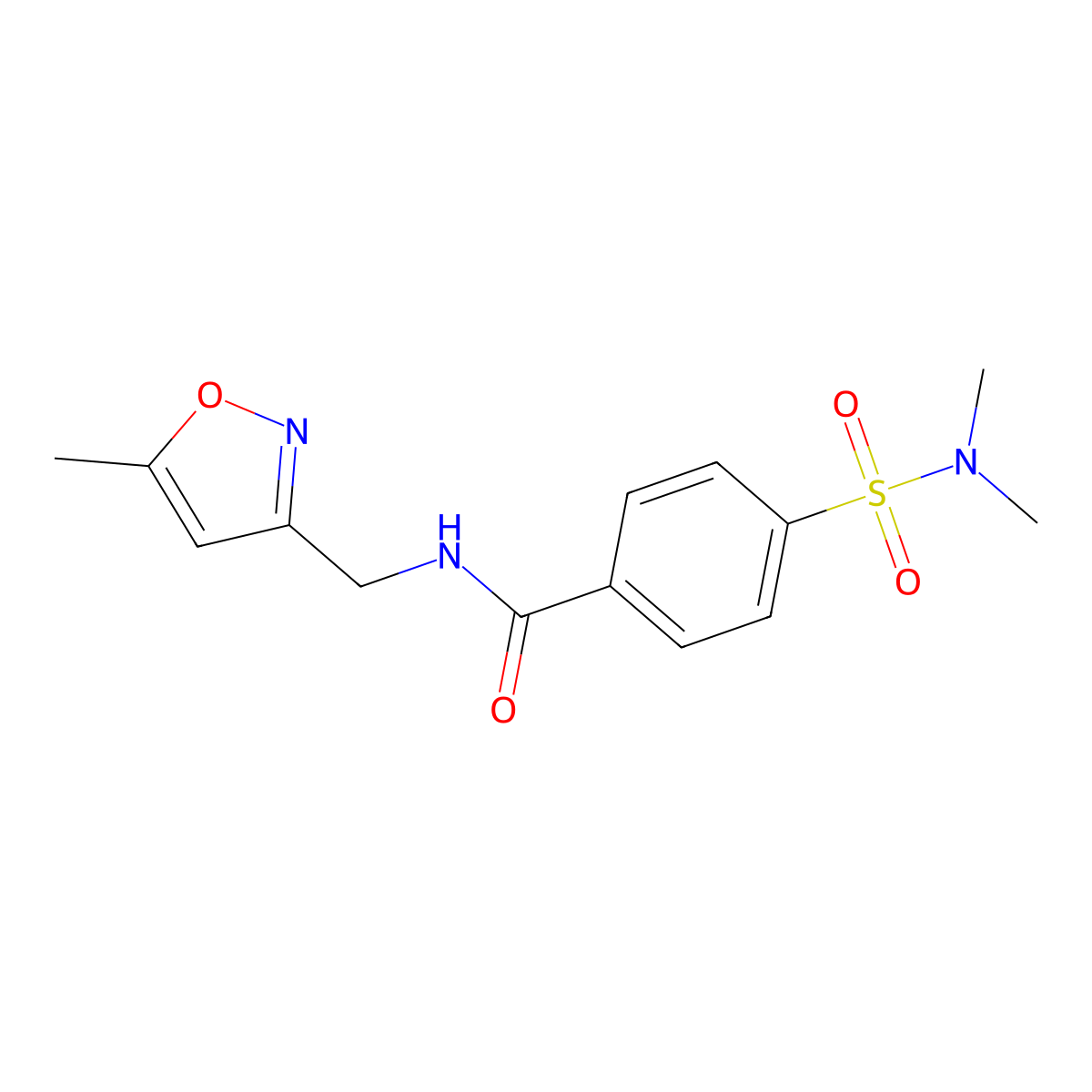 4-(N,N-dimethylsulfamoyl)-N-((5-methylisoxazol-3-yl)methyl)benzamide molecular structure, CAS 1251582-84-9