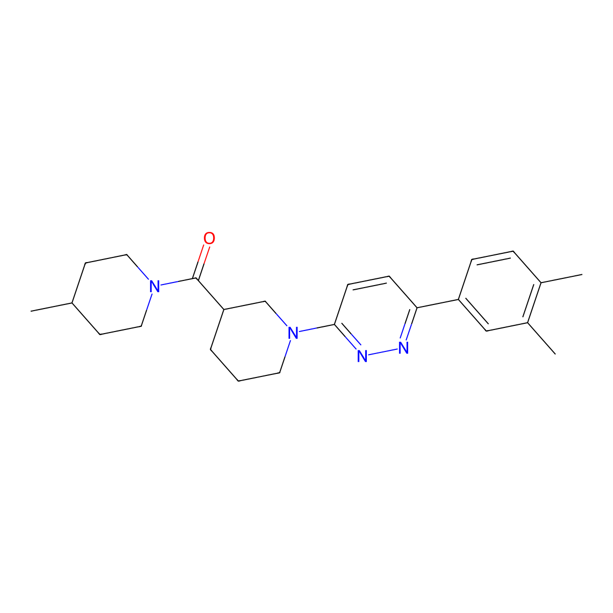 (1-(6-(3,4-Dimethylphenyl)pyridazin-3-yl)piperidin-3-yl)(4-methylpiperidin-1-yl)methanone molecular structure, CAS 1251583-15-9