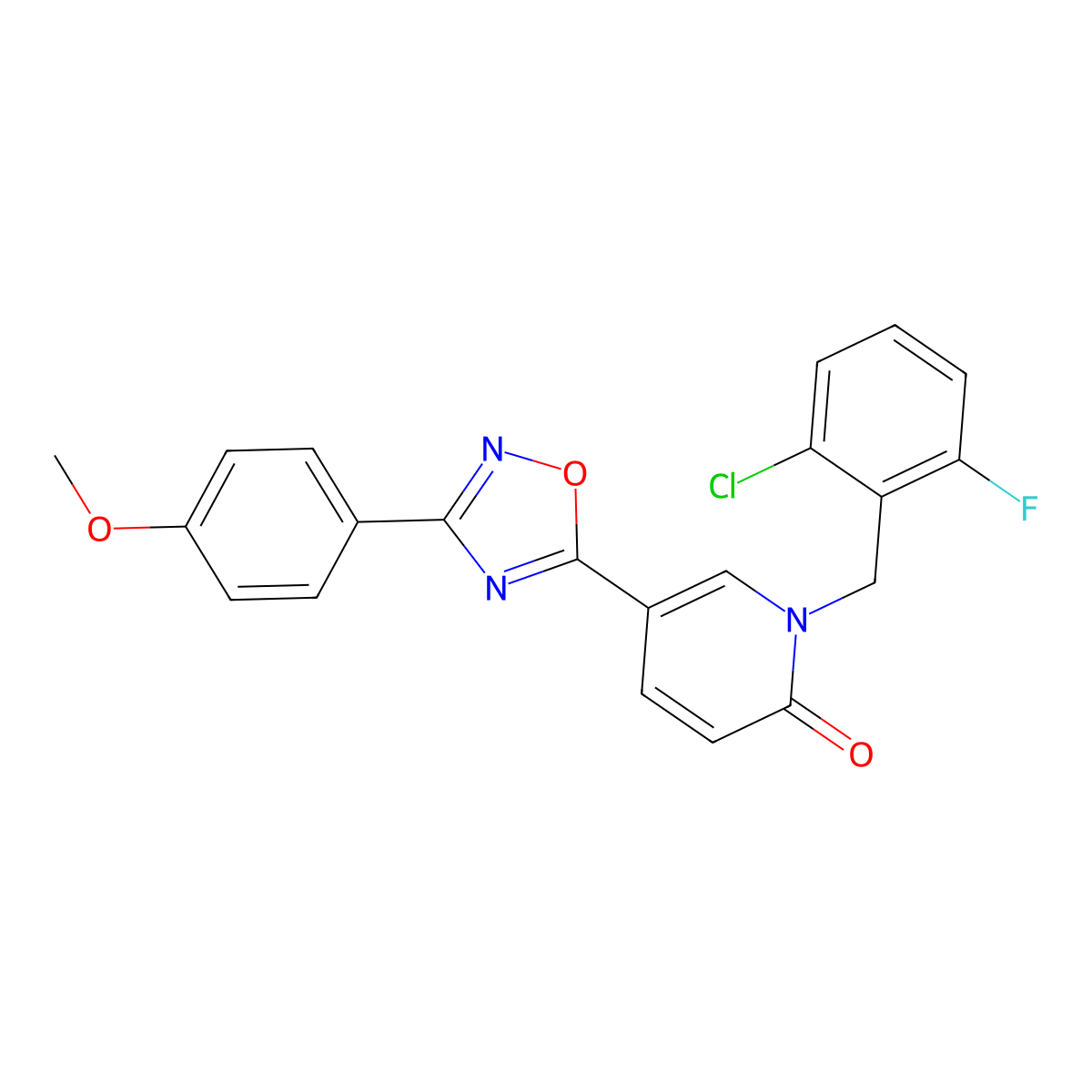 1-(2-chloro-6-fluorobenzyl)-5-(3-(4-methoxyphenyl)-1,2,4-oxadiazol-5-yl)pyridin-2(1H)-one molecular structure, CAS 1251583-17-1