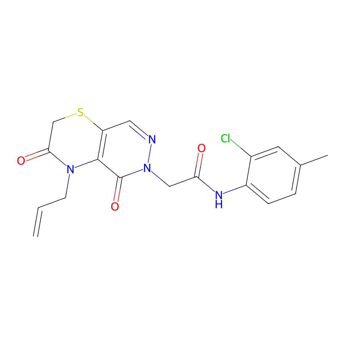 2-(4-allyl-3,5-dioxo-3,4-dihydro-2H-pyridazino[4,5-b][1,4]thiazin-6(5H)-yl)-N-(2-chloro-4-methylphenyl)acetamide molecular structure, CAS 1251583-19-3