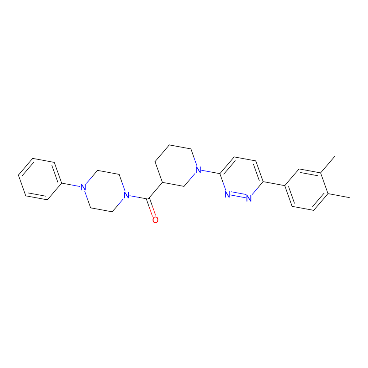 (1-(6-(3,4-Dimethylphenyl)pyridazin-3-yl)piperidin-3-yl)(4-phenylpiperazin-1-yl)methanone molecular structure, CAS 1251583-22-8