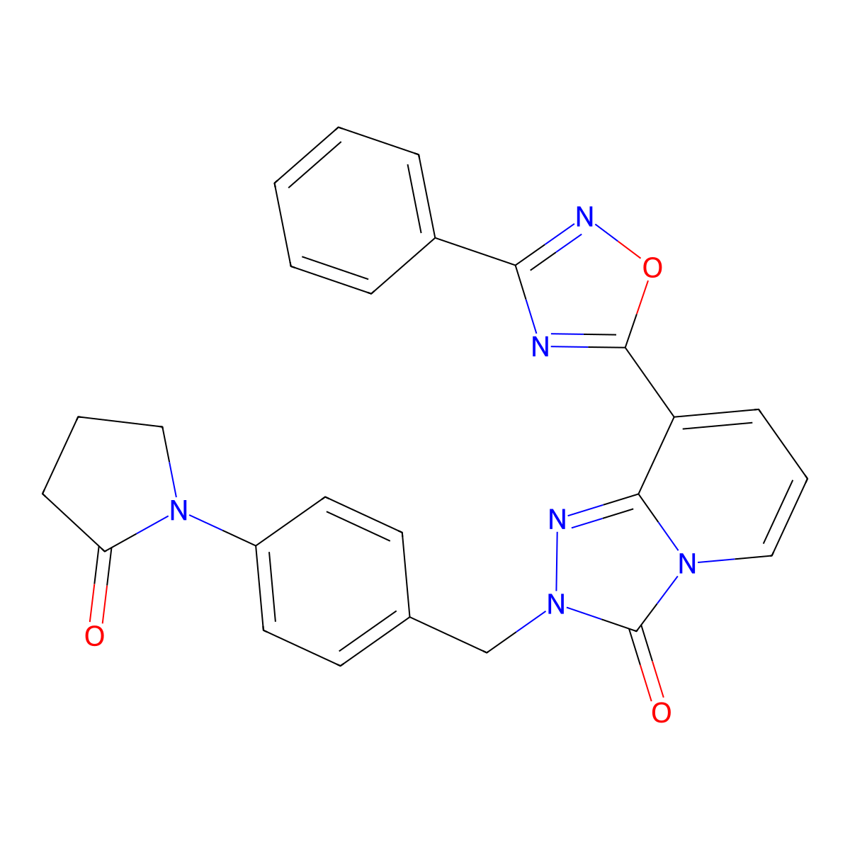 2-(4-(2-oxopyrrolidin-1-yl)benzyl)-8-(3-phenyl-1,2,4-oxadiazol-5-yl)-[1,2,4]triazolo[4,3-a]pyridin-3(2H)-one molecular structure, CAS 1251583-31-9