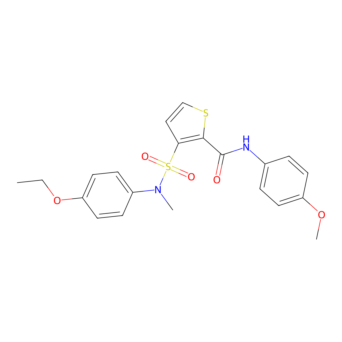 3-[(4-ethoxyphenyl)(methyl)sulfamoyl]-N-(4-methoxyphenyl)thiophene-2-carboxamide molecular structure, CAS 1251583-33-1