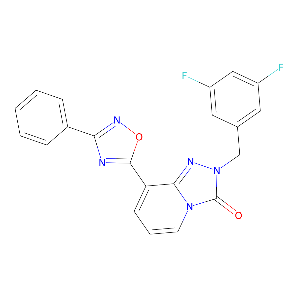 2-(3,5-difluorobenzyl)-8-(3-phenyl-1,2,4-oxadiazol-5-yl)-[1,2,4]triazolo[4,3-a]pyridin-3(2H)-one molecular structure, CAS 1251583-34-2
