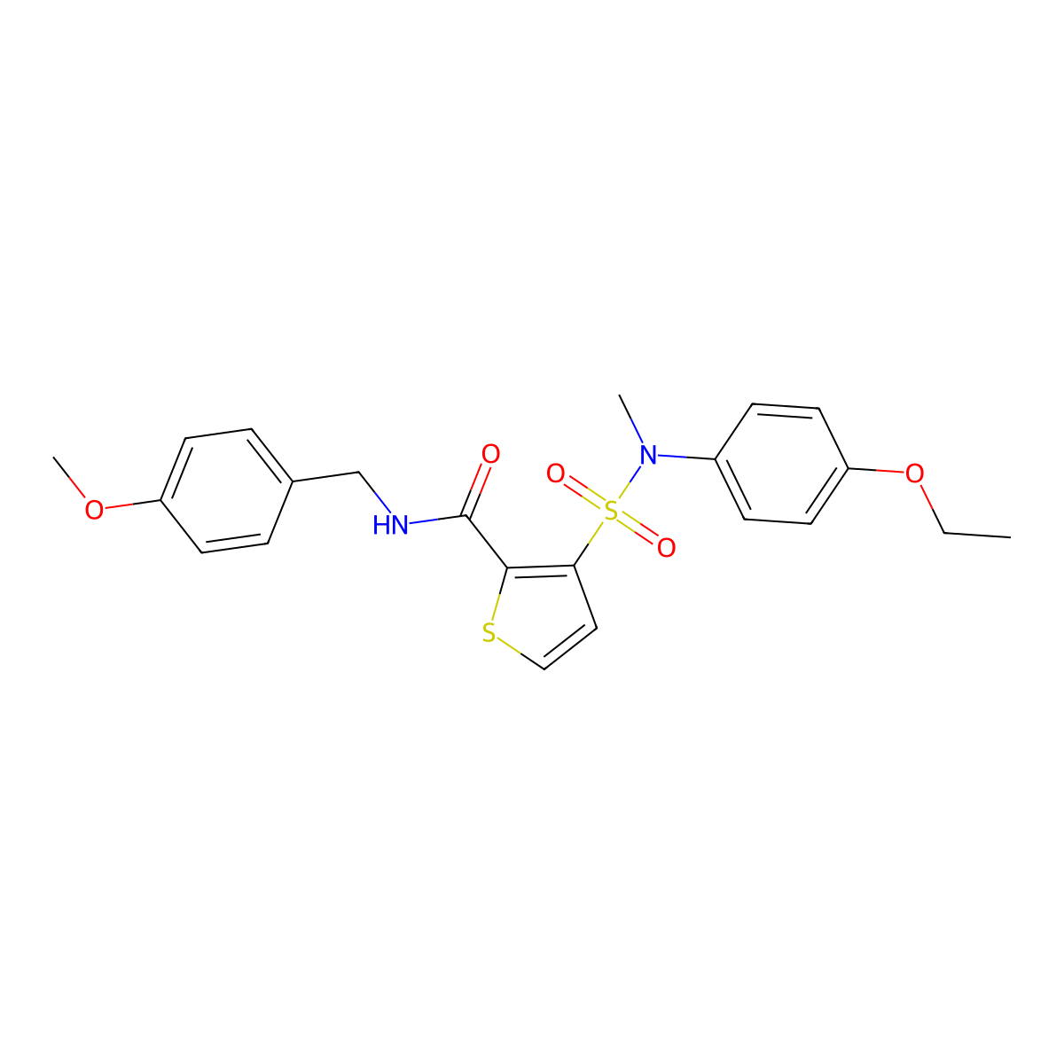 3-[(4-ethoxyphenyl)(methyl)sulfamoyl]-N-(4-methoxybenzyl)thiophene-2-carboxamide molecular structure, CAS 1251583-44-4