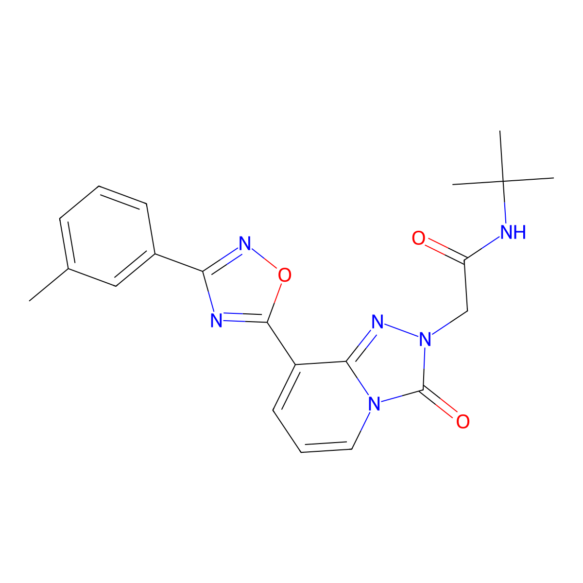 N-(tert-butyl)-2-[8-[3-(3-methylphenyl)-1,2,4-oxadiazol-5-yl]-3-oxo[1,2,4]triazolo[4,3-a]pyridin-2(3H)-yl]acetamide molecular structure, CAS 1251583-47-7