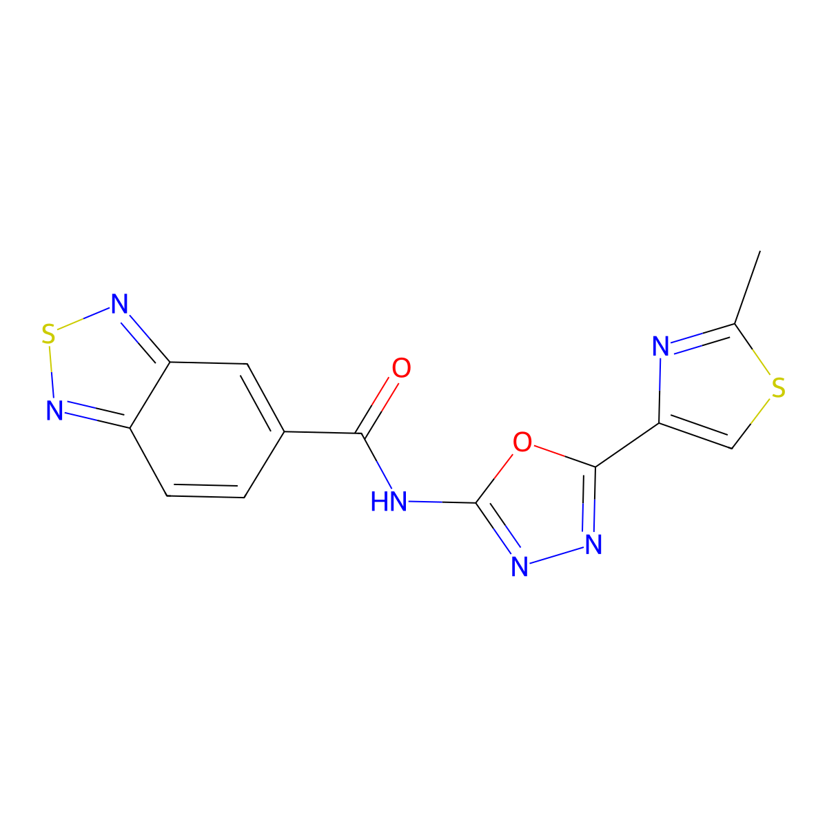 N-(5-(2-methylthiazol-4-yl)-1,3,4-oxadiazol-2-yl)benzo[c][1,2,5]thiadiazole-5-carboxamide molecular structure, CAS 1251583-51-3
