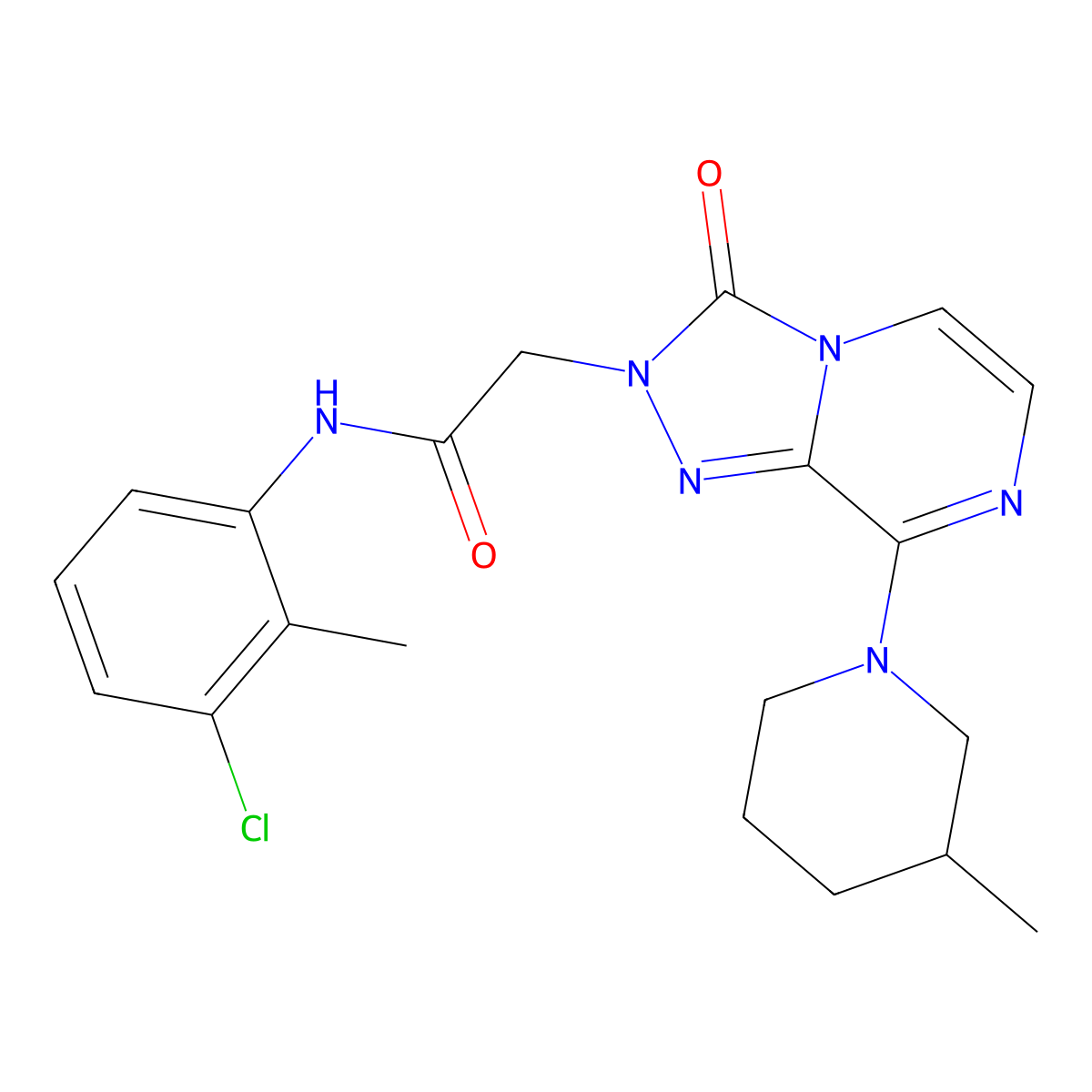 N-(3-chloro-2-methylphenyl)-2-[8-(3-methylpiperidin-1-yl)-3-oxo[1,2,4]triazolo[4,3-a]pyrazin-2(3H)-yl]acetamide molecular structure, CAS 1251584-07-2
