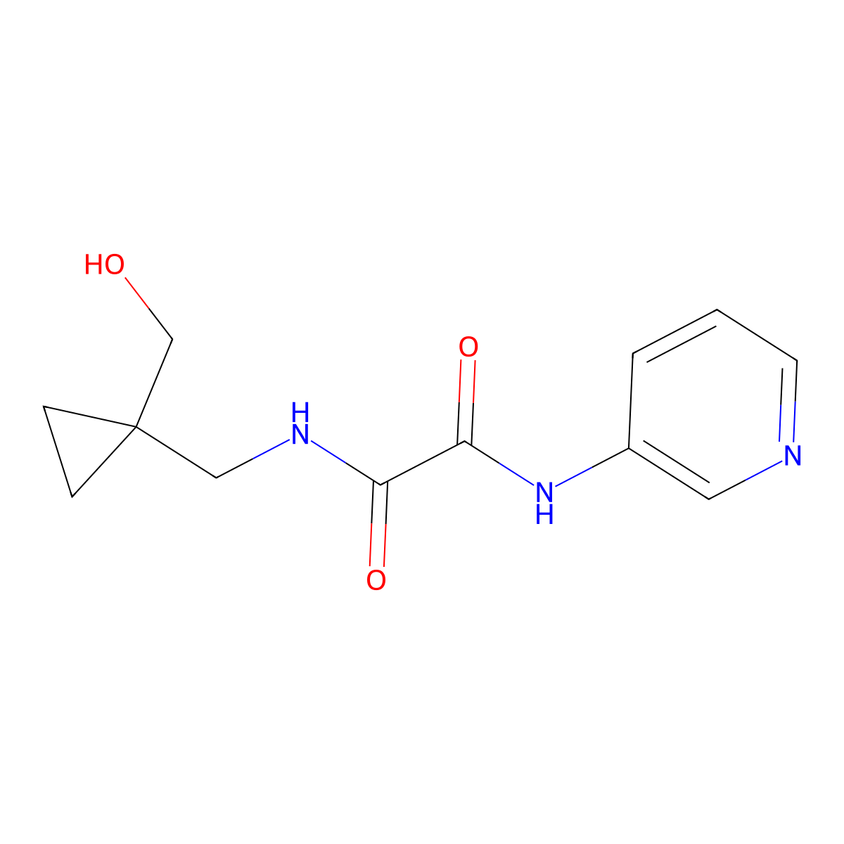 N1-((1-(hydroxymethyl)cyclopropyl)methyl)-N2-(pyridin-3-yl)oxalamide molecular structure, CAS 1251584-14-1