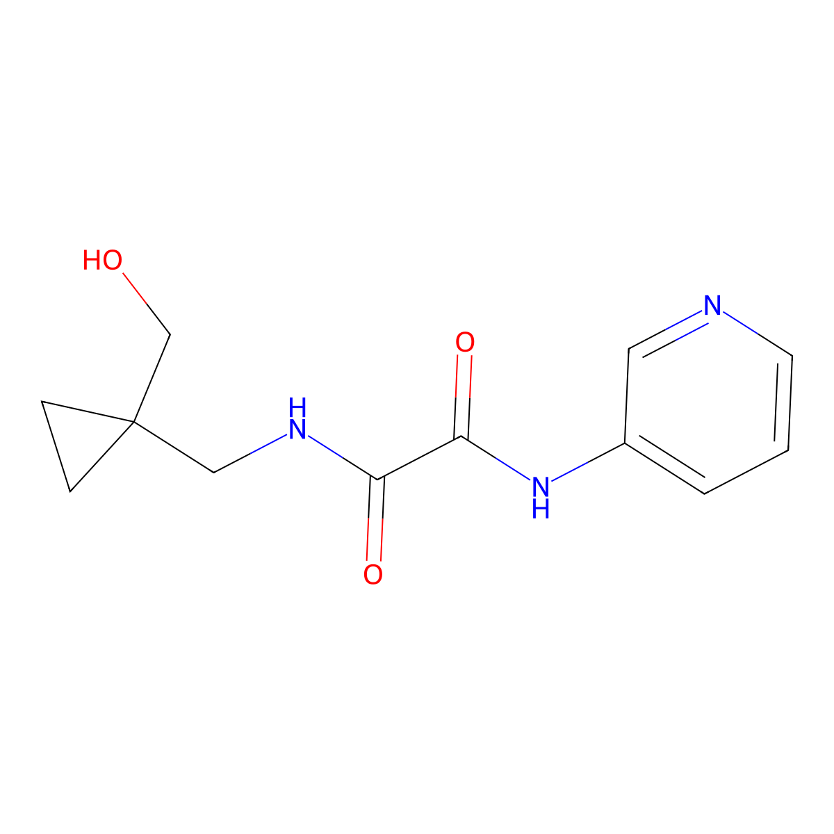 N1-((1-(hydroxymethyl)cyclopropyl)methyl)-N2-(pyridin-3-yl)oxalamide molecular structure, CAS 1251584-14-1