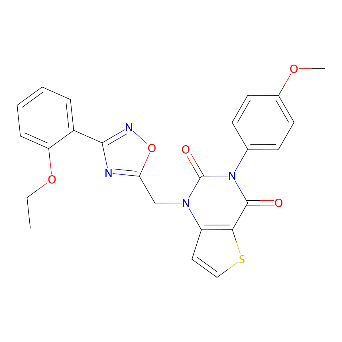 1-{[3-(2-ethoxyphenyl)-1,2,4-oxadiazol-5-yl]methyl}-3-(4-methoxyphenyl)-1H,2H,3H,4H-thieno[3,2-d]pyrimidine-2,4-dione molecular structure, CAS 1251584-39-0