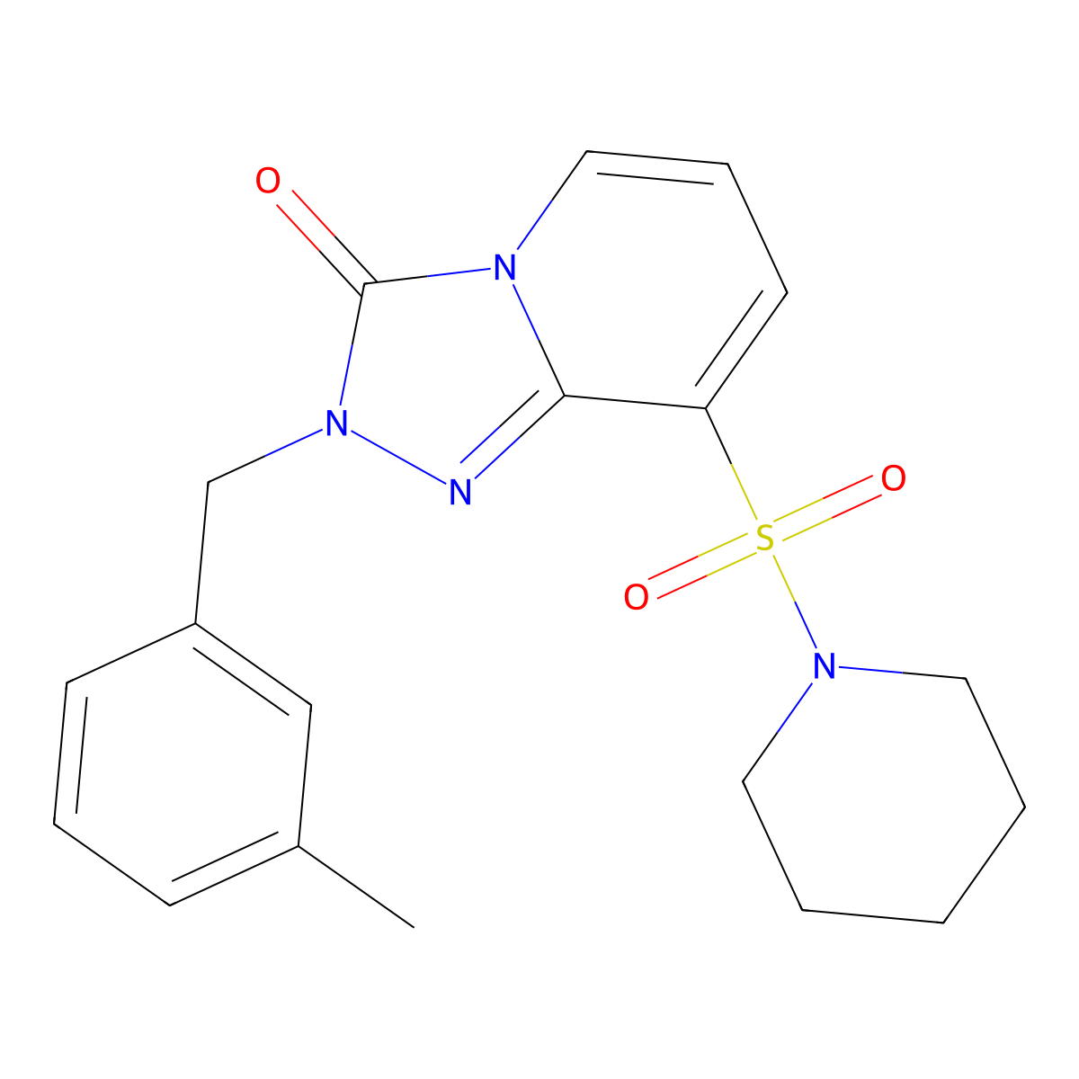 2-(3-methylbenzyl)-8-(piperidin-1-ylsulfonyl)-[1,2,4]triazolo[4,3-a]pyridin-3(2H)-one molecular structure, CAS 1251584-44-7