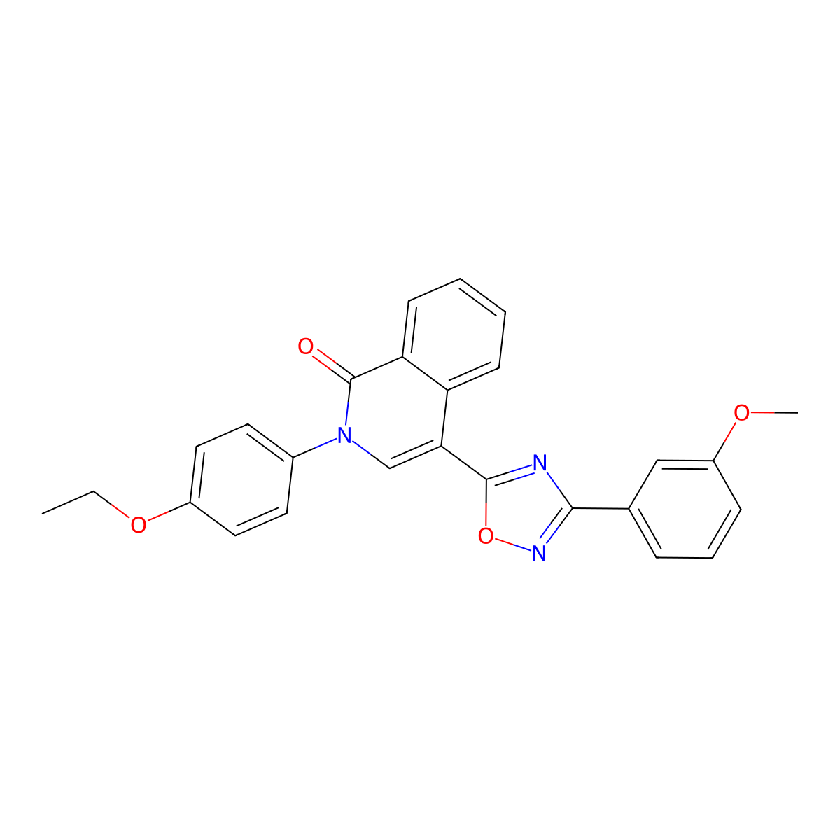 2-(4-Ethoxyphenyl)-4-[3-(3-methoxyphenyl)-1,2,4-oxadiazol-5-yl]-1,2-dihydroisoquinolin-1-one molecular structure, CAS 1251584-68-5