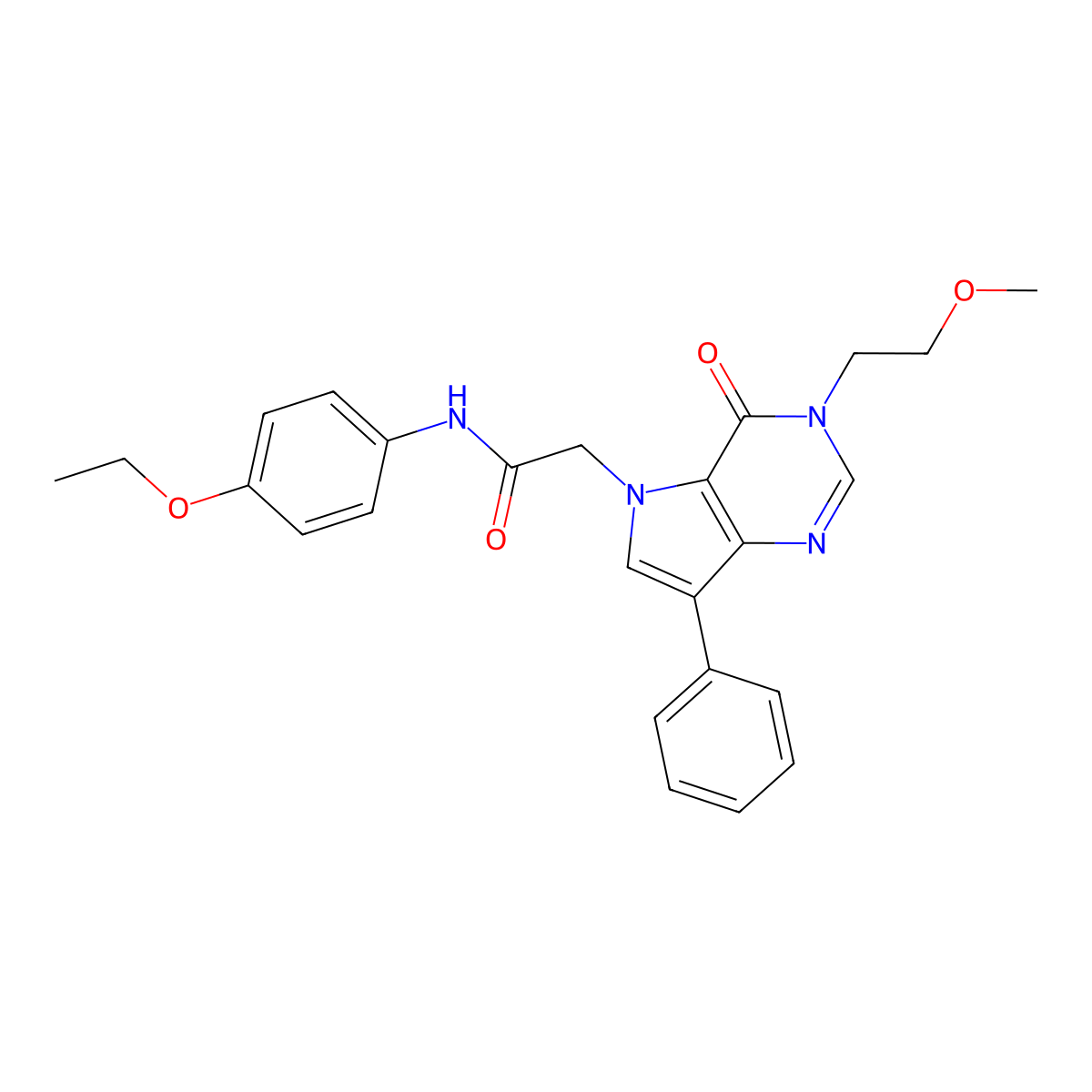 N-(4-ethoxyphenyl)-2-[3-(2-methoxyethyl)-4-oxo-7-phenyl-3,4-dihydro-5H-pyrrolo[3,2-d]pyrimidin-5-yl]acetamide molecular structure, CAS 1251584-90-3