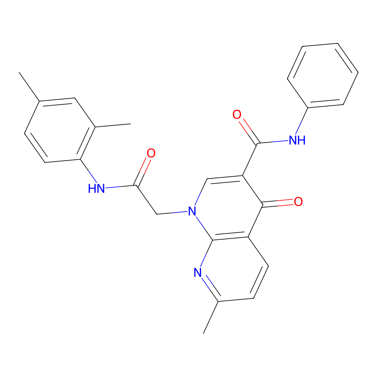 1-(2-((2,4-dimethylphenyl)amino)-2-oxoethyl)-7-methyl-4-oxo-N-phenyl-1,4-dihydro-1,8-naphthyridine-3-carboxamide molecular structure, CAS 1251585-00-8