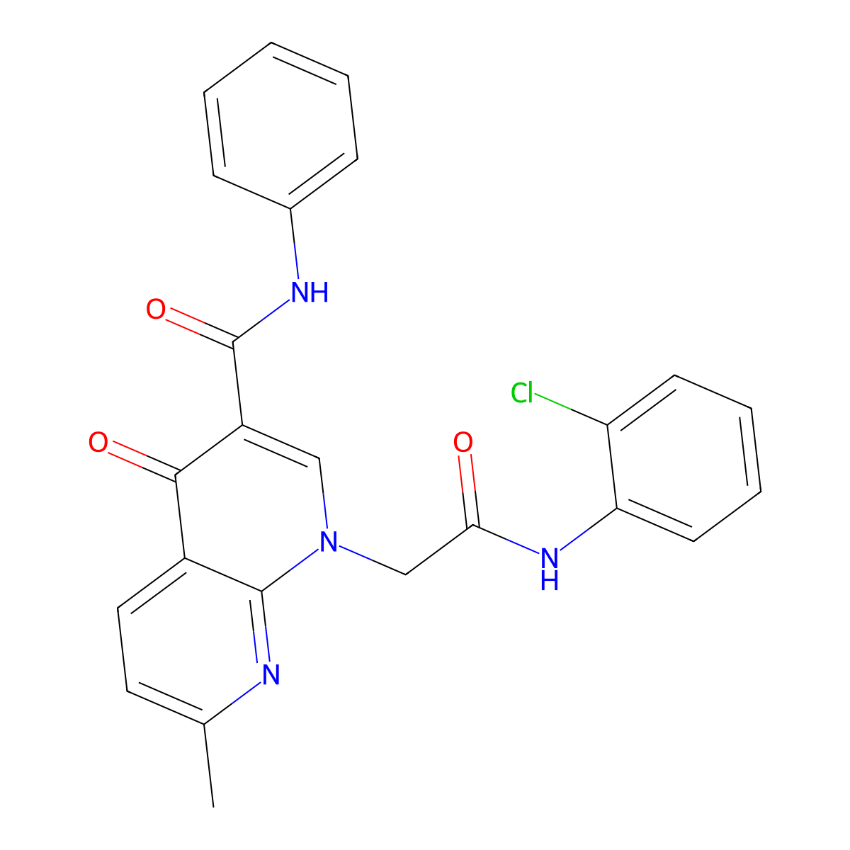 1-(2-((2-chlorophenyl)amino)-2-oxoethyl)-7-methyl-4-oxo-N-phenyl-1,4-dihydro-1,8-naphthyridine-3-carboxamide molecular structure, CAS 1251585-04-2