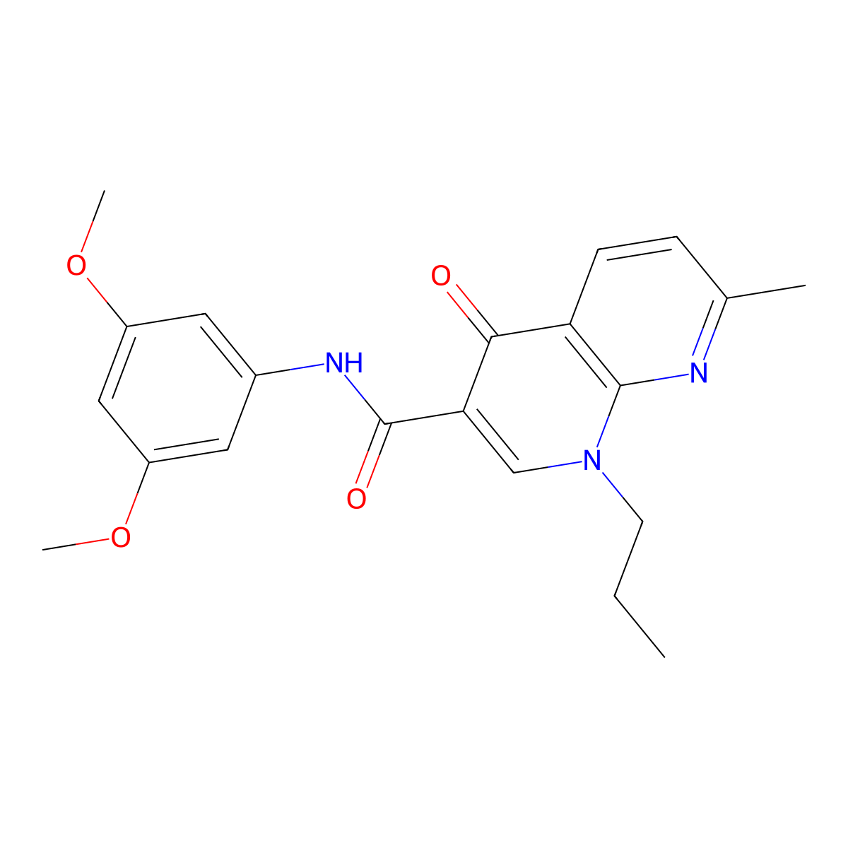 N-(3,5-dimethoxyphenyl)-7-methyl-4-oxo-1-propyl-1,4-dihydro-1,8-naphthyridine-3-carboxamide molecular structure, CAS 1251585-39-3