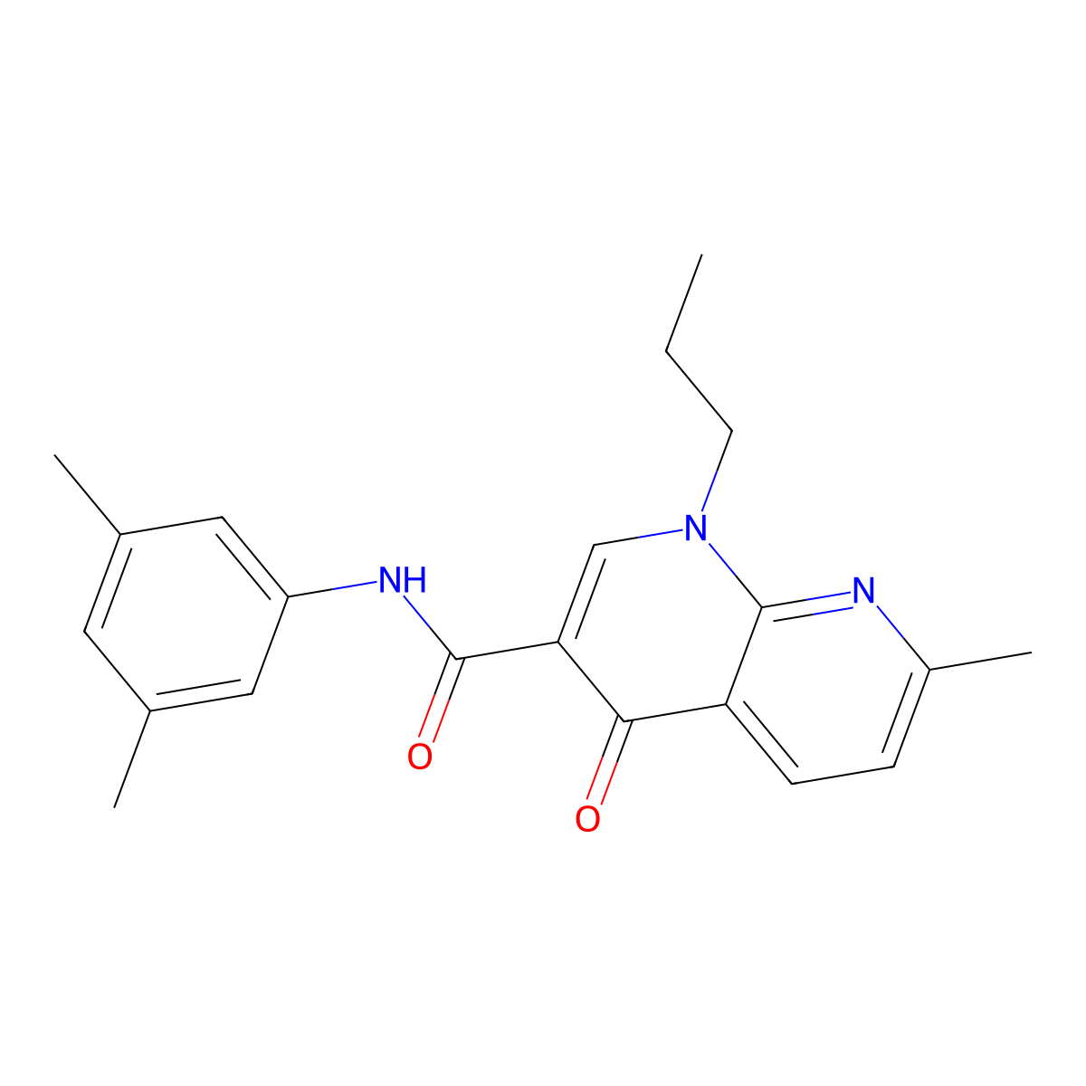 N-(3,5-dimethylphenyl)-7-methyl-4-oxo-1-propyl-1,4-dihydro-1,8-naphthyridine-3-carboxamide molecular structure, CAS 1251585-41-7