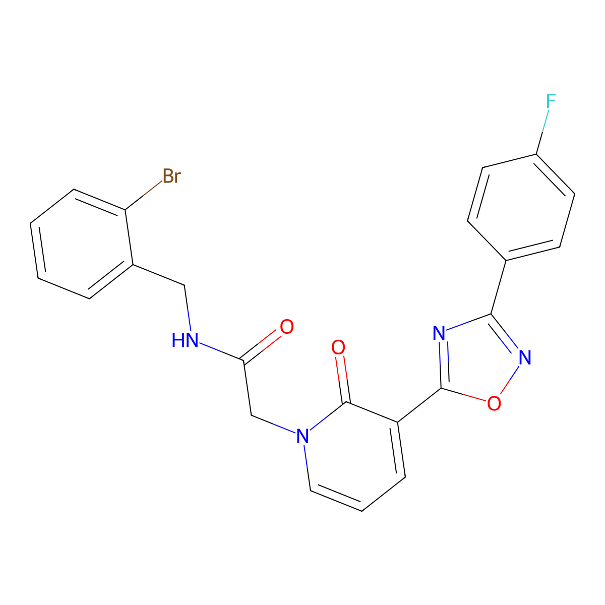N-(2-bromobenzyl)-2-(3-(3-(4-fluorophenyl)-1,2,4-oxadiazol-5-yl)-2-oxopyridin-1(2H)-yl)acetamide molecular structure, CAS 1251585-57-5