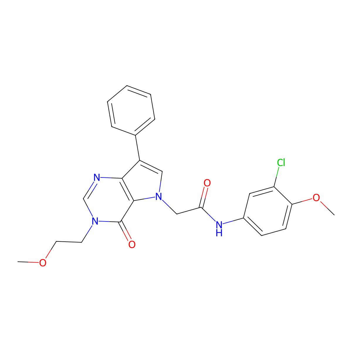 N-(3-chloro-4-methoxyphenyl)-2-[3-(2-methoxyethyl)-4-oxo-7-phenyl-3,4-dihydro-5H-pyrrolo[3,2-d]pyrimidin-5-yl]acetamide molecular structure, CAS 1251585-72-4