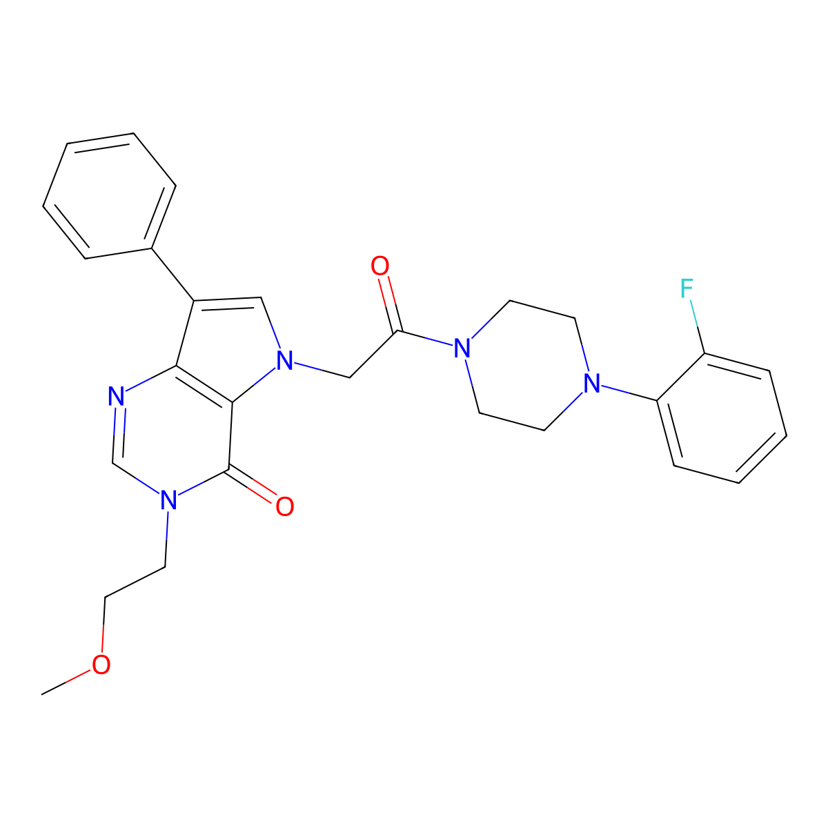 5-{2-[4-(2-fluorophenyl)piperazin-1-yl]-2-oxoethyl}-3-(2-methoxyethyl)-7-phenyl-3,5-dihydro-4H-pyrrolo[3,2-d]pyrimidin-4-one molecular structure, CAS 1251586-02-3