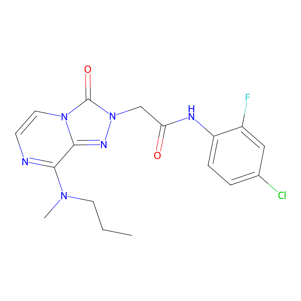 N-(4-chloro-2-fluorophenyl)-2-[8-[methyl(propyl)amino]-3-oxo[1,2,4]triazolo[4,3-a]pyrazin-2(3H)-yl]acetamide molecular structure, CAS 1251586-06-7