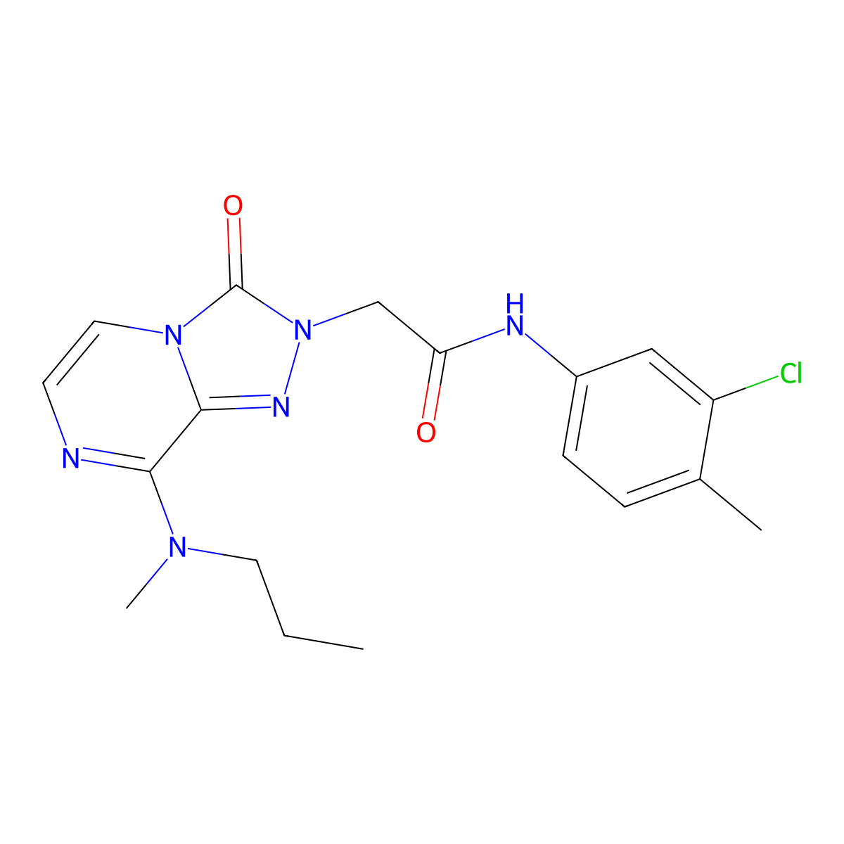 N-(3-chloro-4-methylphenyl)-2-{8-[methyl(propyl)amino]-3-oxo-2H,3H-[1,2,4]triazolo[4,3-a]pyrazin-2-yl}acetamide molecular structure, CAS 1251586-16-9