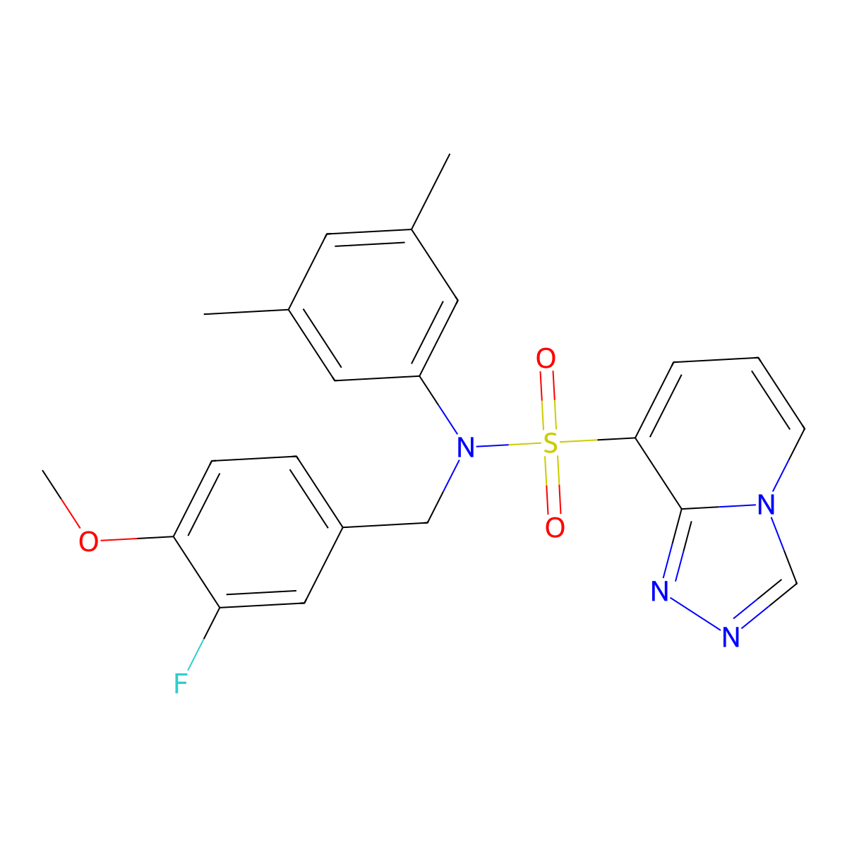 N-(3,5-dimethylphenyl)-N-[(3-fluoro-4-methoxyphenyl)methyl]-[1,2,4]triazolo[4,3-a]pyridine-8-sulfonamide molecular structure, CAS 1251586-25-0