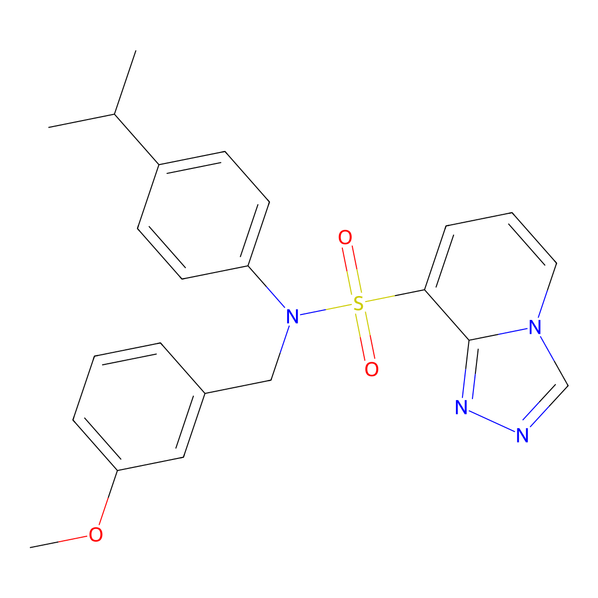 N-[(3-methoxyphenyl)methyl]-N-[4-(propan-2-yl)phenyl]-[1,2,4]triazolo[4,3-a]pyridine-8-sulfonamide molecular structure, CAS 1251586-29-4