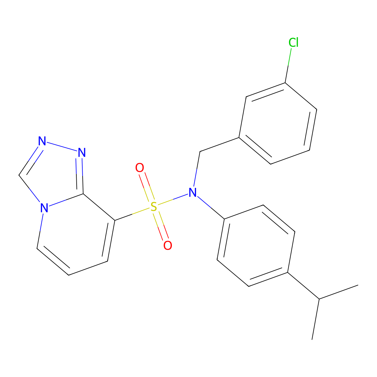 N-(3-chlorobenzyl)-N-(4-isopropylphenyl)[1,2,4]triazolo[4,3-a]pyridine-8-sulfonamide molecular structure, CAS 1251586-38-5