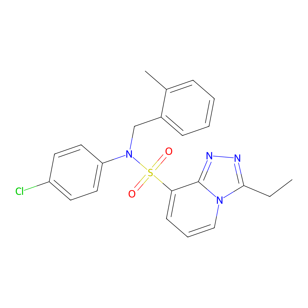 N-(4-chlorophenyl)-3-ethyl-N-[(2-methylphenyl)methyl]-[1,2,4]triazolo[4,3-a]pyridine-8-sulfonamide molecular structure, CAS 1251586-56-7