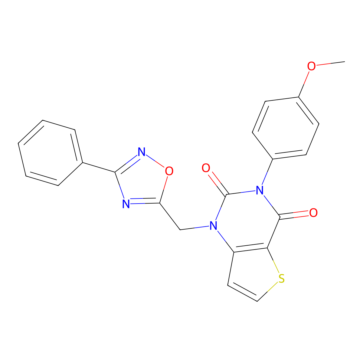 3-(4-methoxyphenyl)-1-[(3-phenyl-1,2,4-oxadiazol-5-yl)methyl]-1H,2H,3H,4H-thieno[3,2-d]pyrimidine-2,4-dione molecular structure, CAS 1251586-65-8