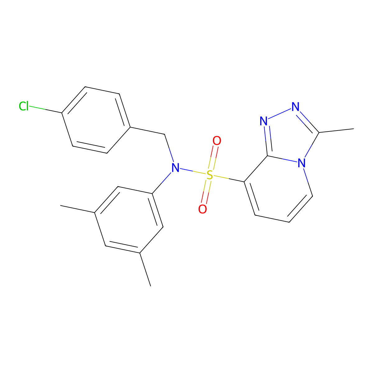 N-[(4-chlorophenyl)methyl]-N-(3,5-dimethylphenyl)-3-methyl-[1,2,4]triazolo[4,3-a]pyridine-8-sulfonamide molecular structure, CAS 1251586-74-9