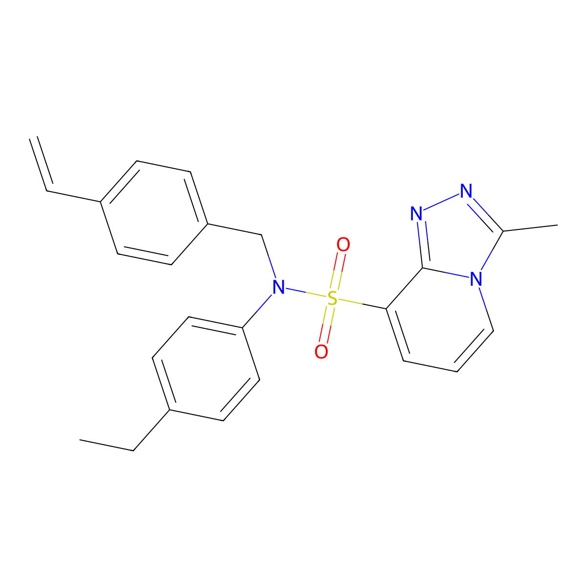 N-[(4-ethenylphenyl)methyl]-N-(4-ethylphenyl)-3-methyl-[1,2,4]triazolo[4,3-a]pyridine-8-sulfonamide molecular structure, CAS 1251586-85-2