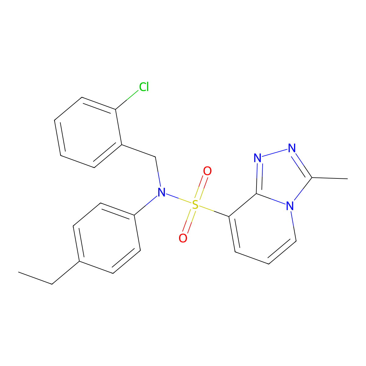 N-[(2-chlorophenyl)methyl]-N-(4-ethylphenyl)-3-methyl-[1,2,4]triazolo[4,3-a]pyridine-8-sulfonamide molecular structure, CAS 1251586-97-6