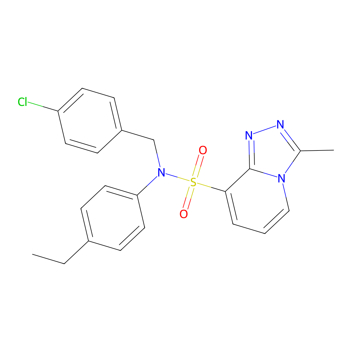 N-[(4-chlorophenyl)methyl]-N-(4-ethylphenyl)-3-methyl-[1,2,4]triazolo[4,3-a]pyridine-8-sulfonamide molecular structure, CAS 1251587-07-1